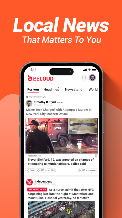 Beloud: News Social Network Screenshot