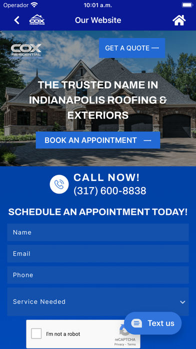 Cox Roofing Screenshot