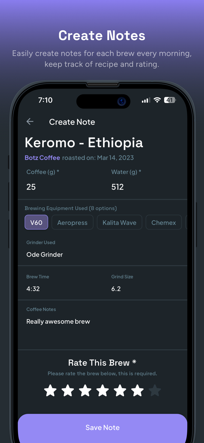 Optimal Coffee Notes