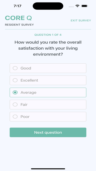 CoreQ Survey Screenshot