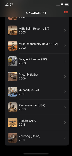 Mars Info Screenshot