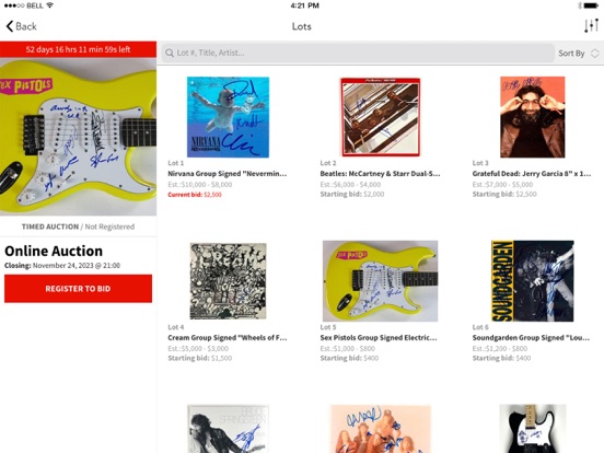 Eaton & Brennan Auctions iPad screenshot 2 - Shopping app
