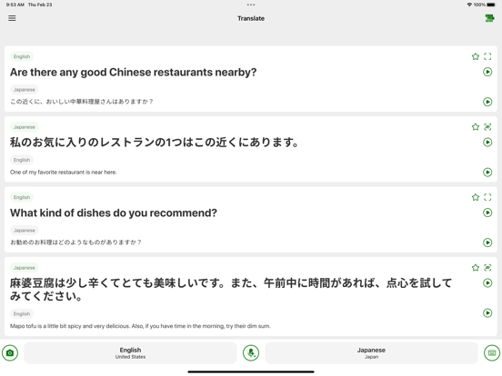 Microsoft Translator iPad app afbeelding 1