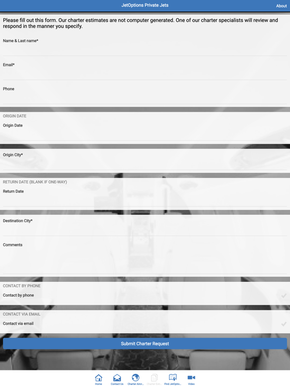 JetOptions Private Jets iPad screenshot 4 - Business app