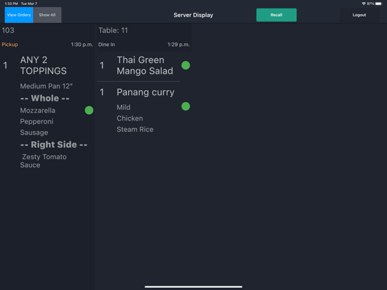 Snappy POS Kitchen Display