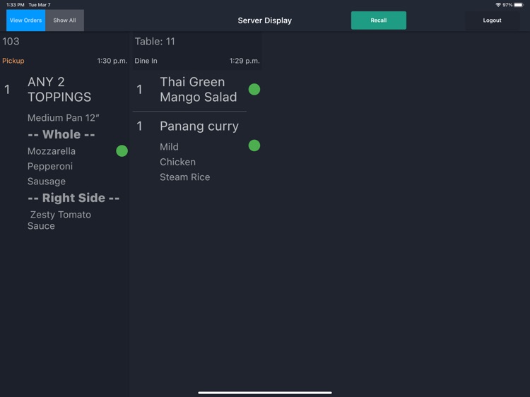 Snappy POS Kitchen Display