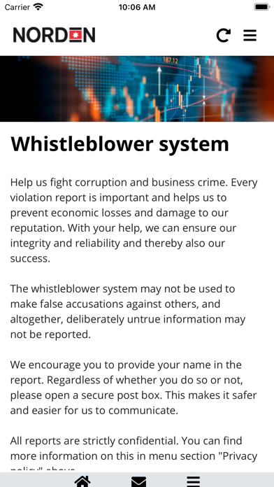 Screenshot #1 pour NORDEN Whistleblower App