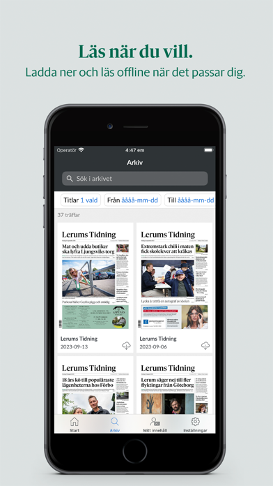 Lerums Tidning e-tidning Screenshot