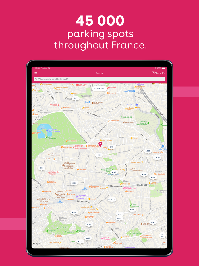 Yespark parking lot rental