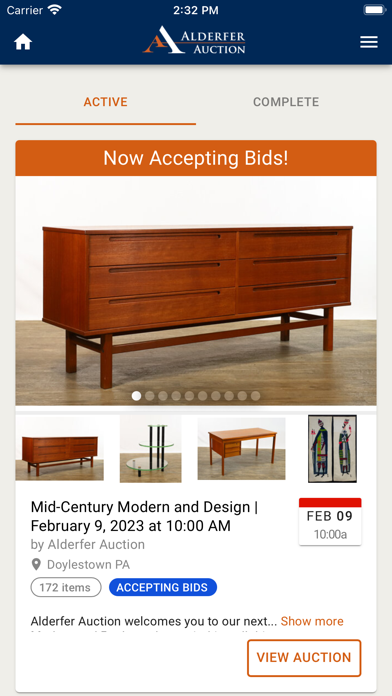 Alderfer Auction Screenshot