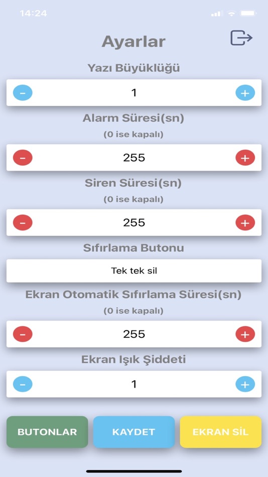 #3. Panel Ayar (iOS) By: ARGERF ELEKTRONIK OTOMASYON YAZILIM SAVUNMA SANAYI VE TICARET LIMITED SIRKETI