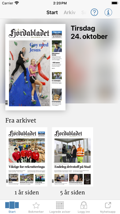 Fjordabladet eAvis Screenshot