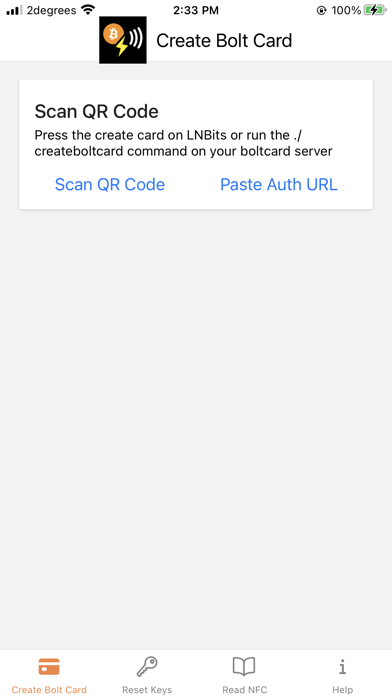 Boltcard NFC Programmer Screenshot