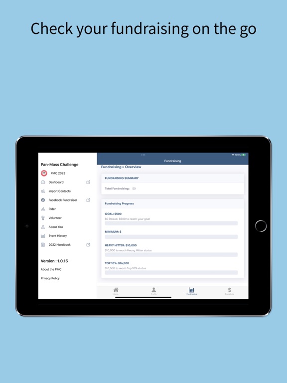 Pan-Mass Challenge iPad screenshot 6 - Health & Fitness app
