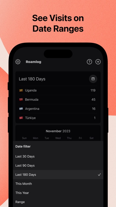 Country Tracker - Roamlog Screenshot