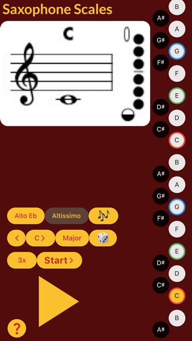 Saxophone Scales Screenshot