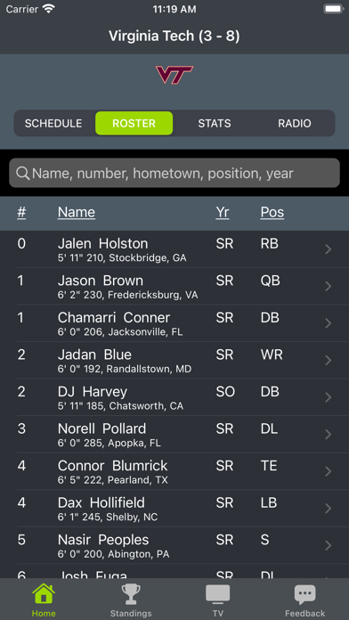 Virginia Tech Football Screenshot