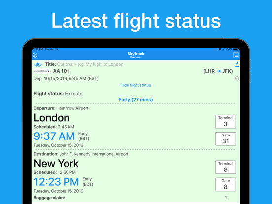 SkyTrack | Live Flight Tracker iPad screenshot 6 - Travel app