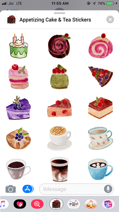 Appetizing Cake & Tea Stickers Screenshot