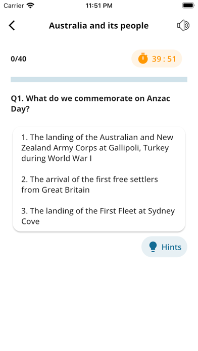 Australia citizenship practice Screenshot