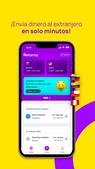 Retorna: envía dinero seguro Screenshot