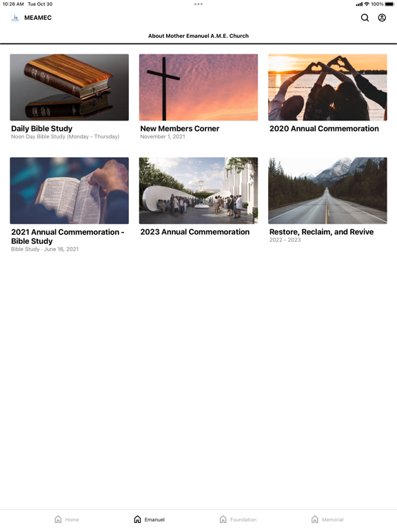 Mother Emanuel AME Church iPad screenshot 2 - Education app