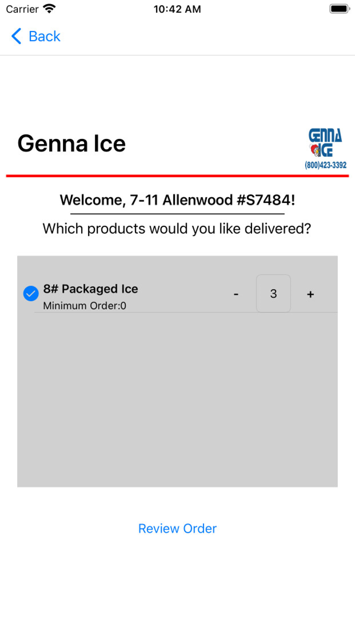 Genna Ice Xpress Ordering