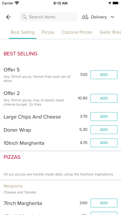 The Direct Pizza Company., Screenshot