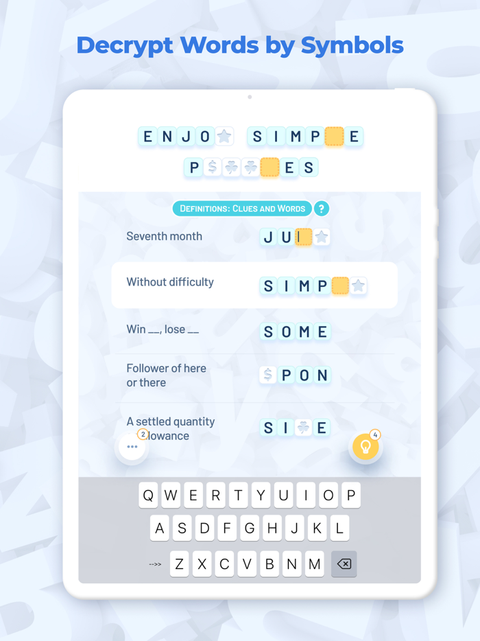Clues and Tiles - Word Game