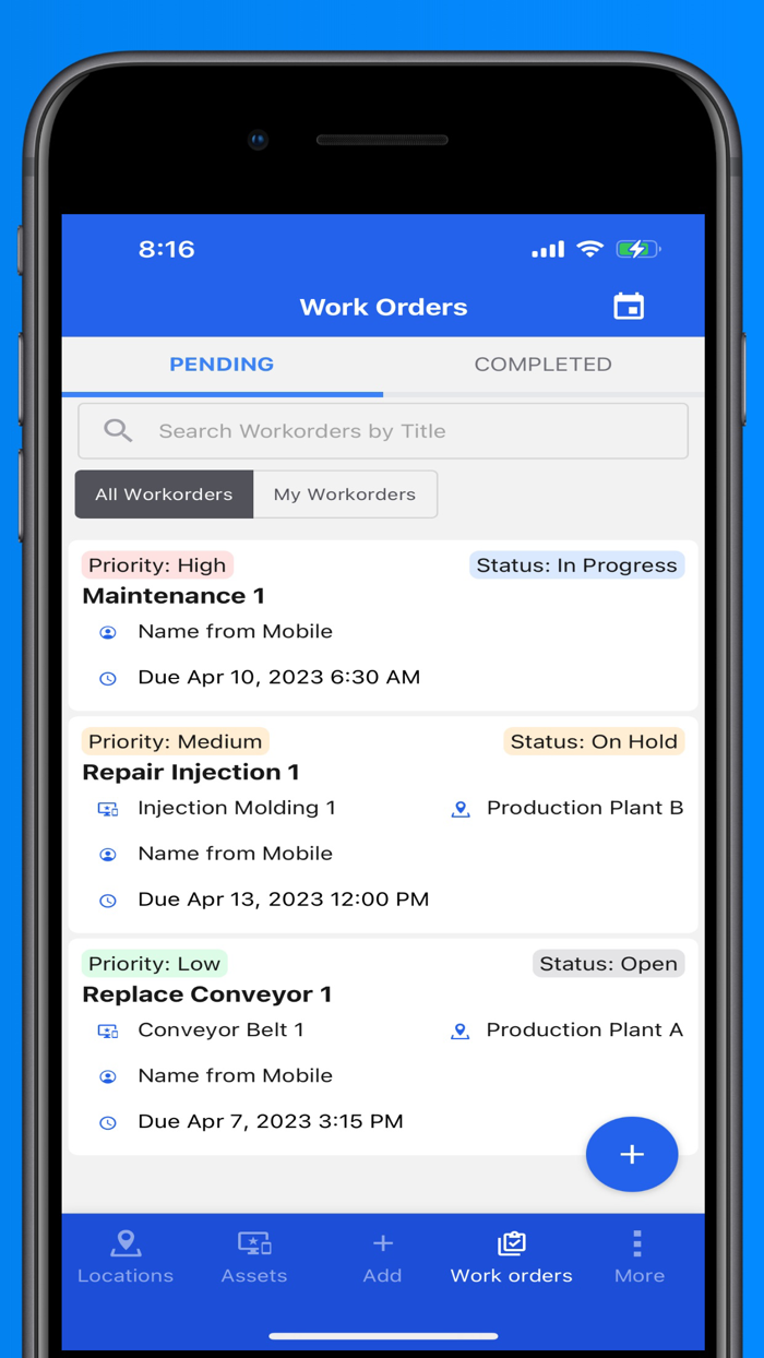 MaintainNow CMMS Work Orders