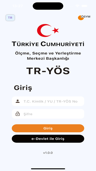 ÖSYM TR-YÖS Screenshot