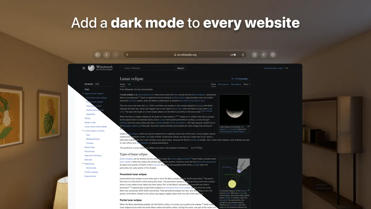 Noir ‒ Dark Mode for Safari screenshot 1
