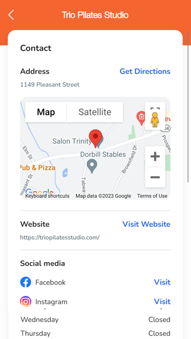 Trio Pilates Studio Screenshot