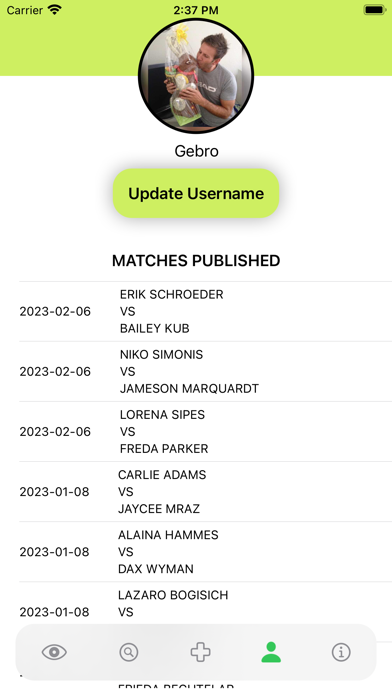 My Live Tennis Score Screenshot