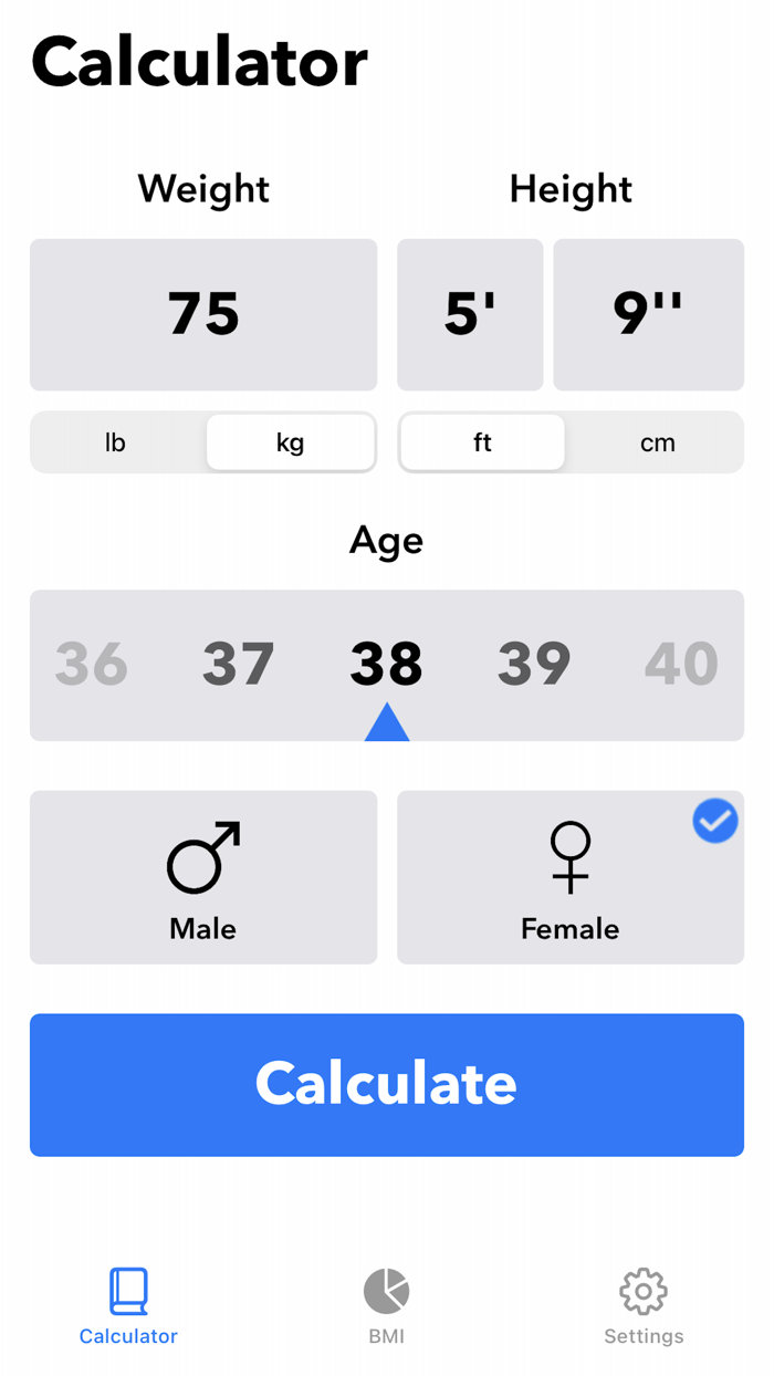 BMI Calculator and Tracker App