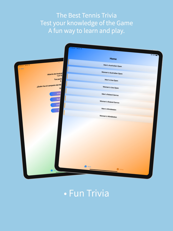 Best tennis league trivia