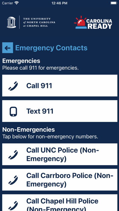 UNC Carolina Ready Safety Screenshot