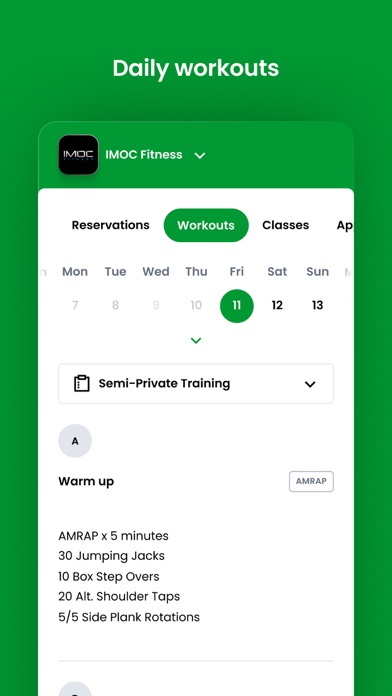 IMOC Fitness Screenshot