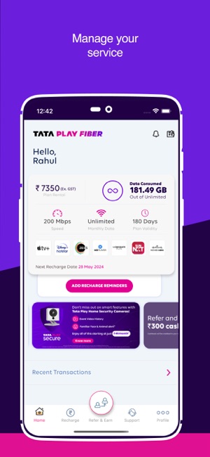 Tata sky broadband best sale app