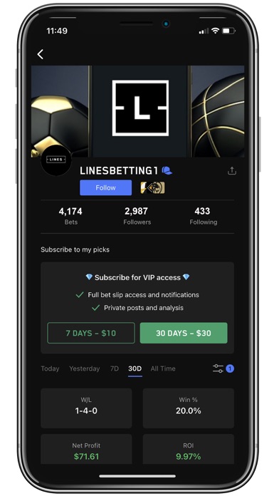 Lines Sports Betting Screenshot