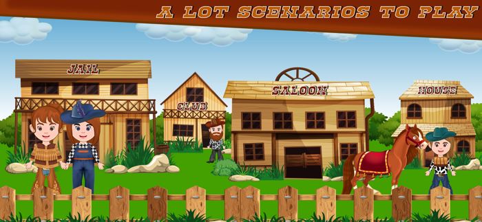 Pretend Play Cowboy Town Life