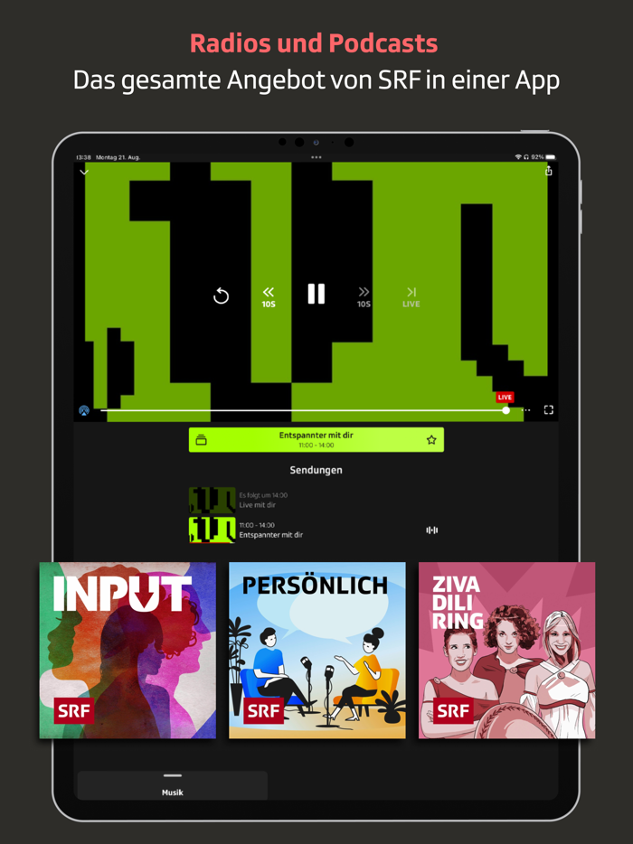 Play SRF Streaming TV and Radio