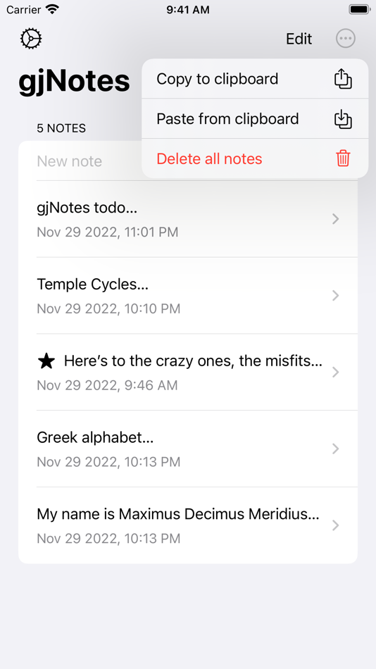 #2. gjNotes (iOS) 由: Gavin Jerman