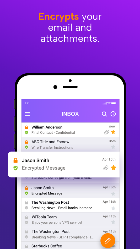 #3. SecureMyEmail (iOS) Ved: WiTopia
