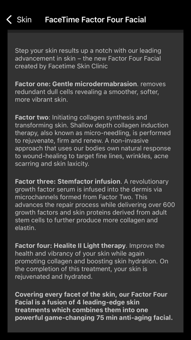 Facetime Skin Clinic Screenshot