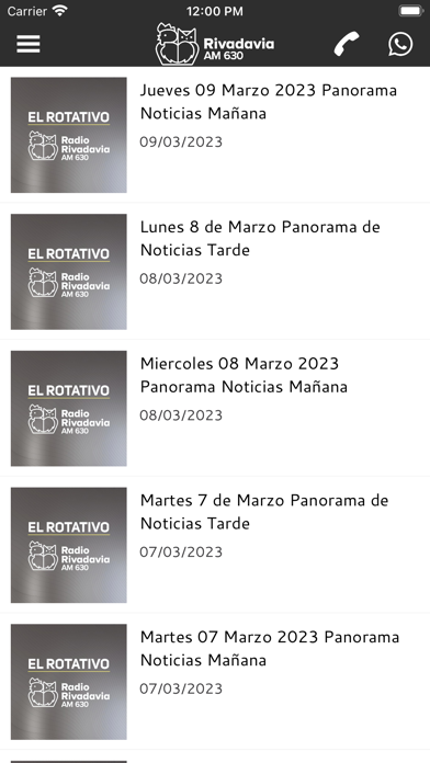 Radio Rivadavia AM630 Screenshot