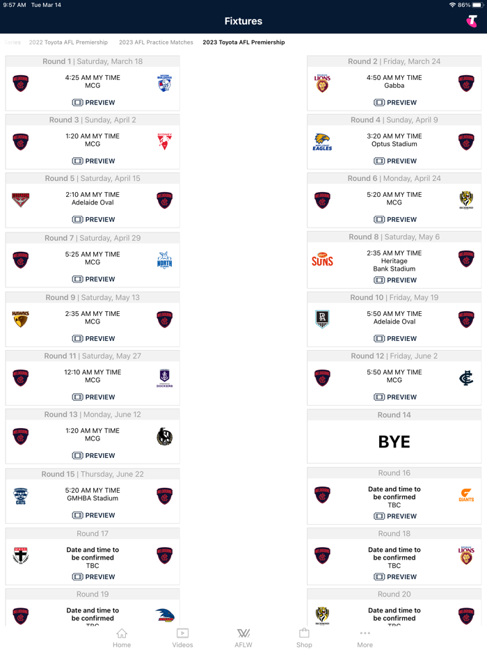 Melbourne Official App