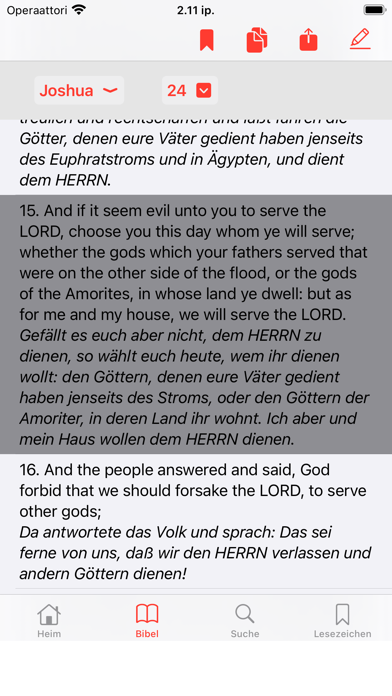 English - German Bible Screenshot