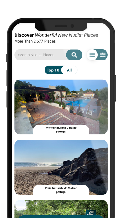 The NATURISM app Screenshot