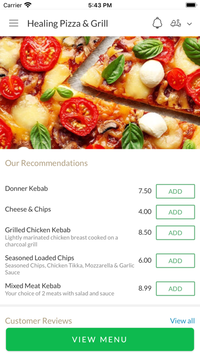 Healing Pizza & Grill. Screenshot